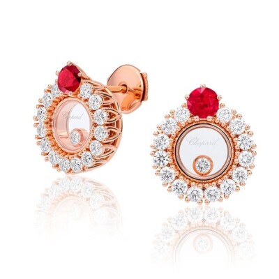Boucles d'oreilles Chopard Happy Diamonds Rubis