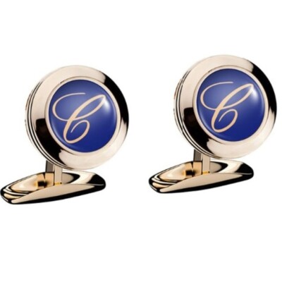Boutons de manchette Chopard Classic "C" bleu