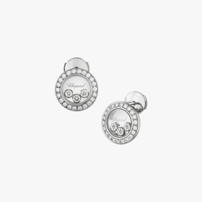 Boucles d'oreilles Chopard Happy Diamonds trois diamands