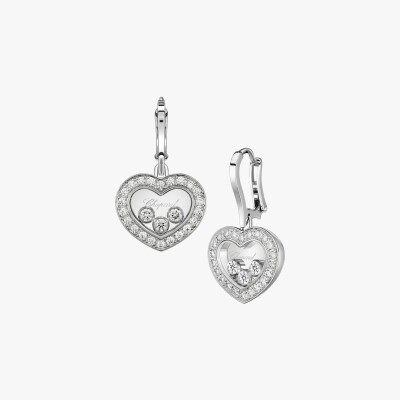 Boucles d'oreilles Chopard Happy Diamonds trois diamants