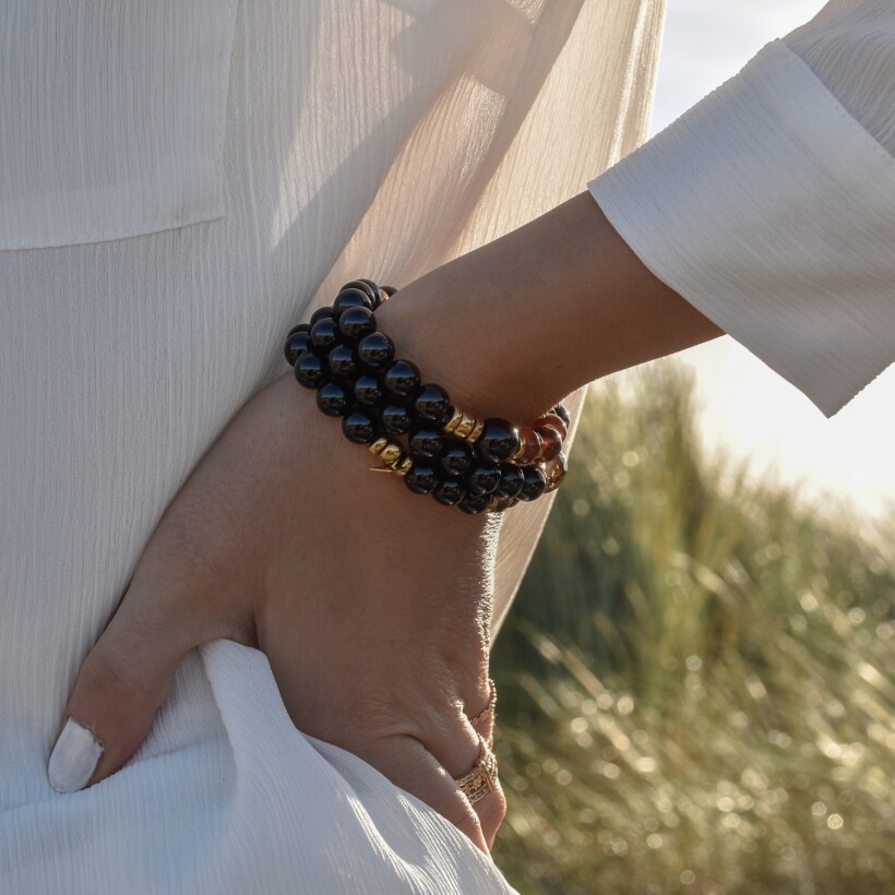 Le trio de bracelets Harmony perles noires