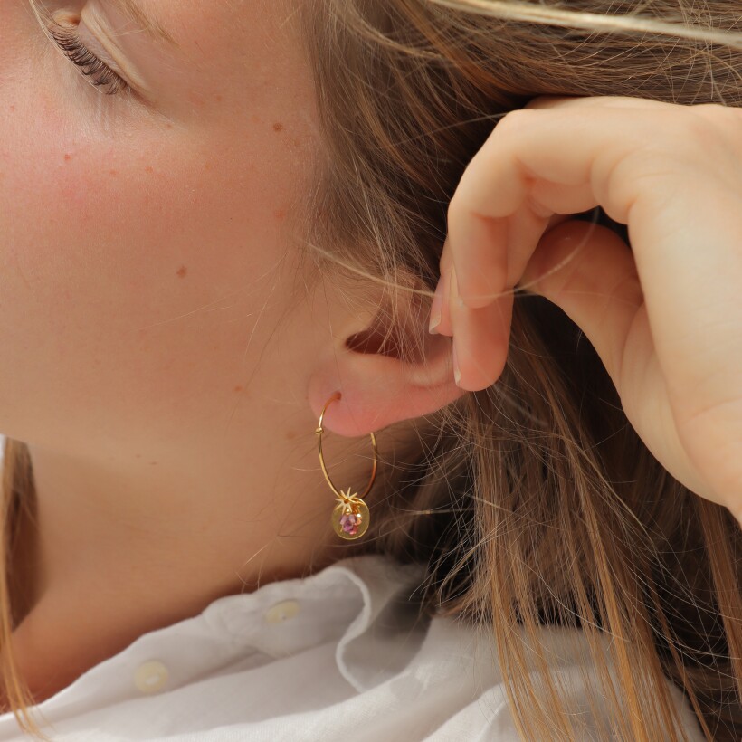 Les boucles d’oreilles dépareillées Rosekafé Fluorite Anaya