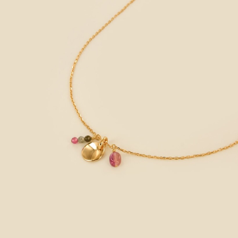 Le collier plaqué or Faly rose