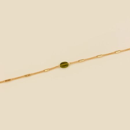 Le bracelet plaqué or Fallon vert