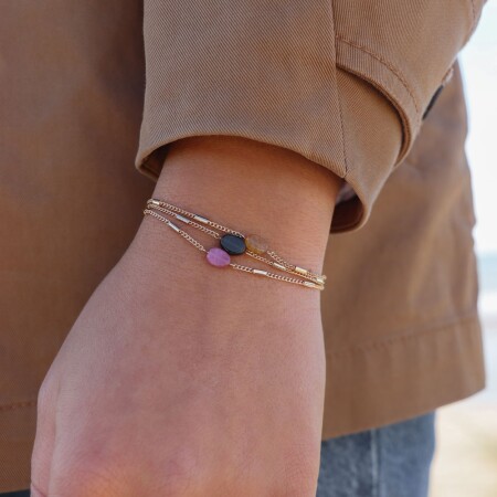 Le bracelet plaqué or Fallon rose