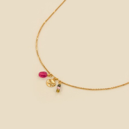 Le collier Fei 38cm rose