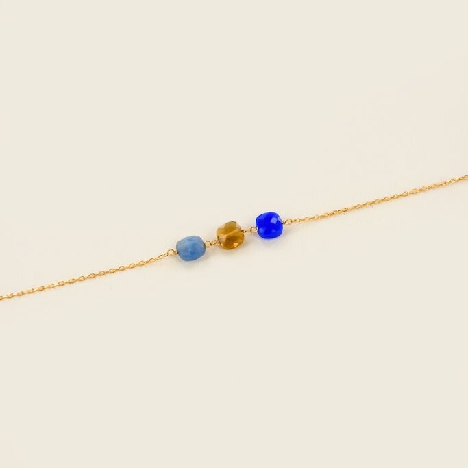 Le bracelet Rosekafé Zia aigue marine quartz Lapis Lazuli