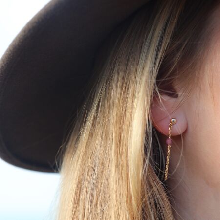 Les boucles d’oreilles d’oreilles Eléa rose