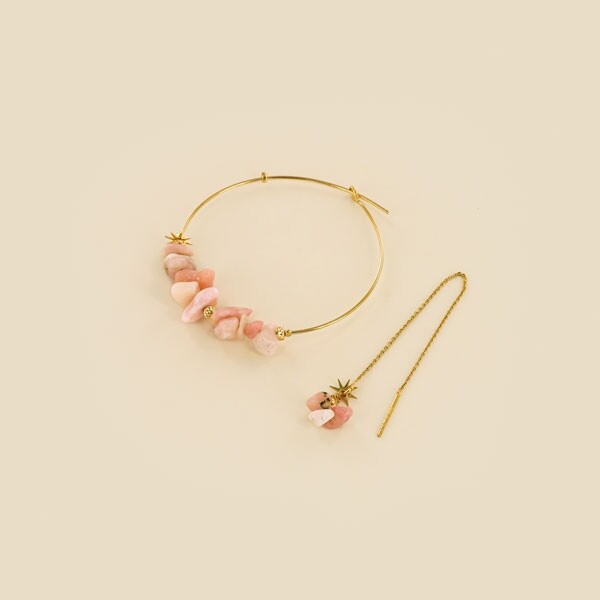 Les boucles d’oreilles Rosekafé opale rose