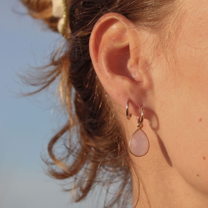 Les boucles d’oreilles plaquées or Henriette roses