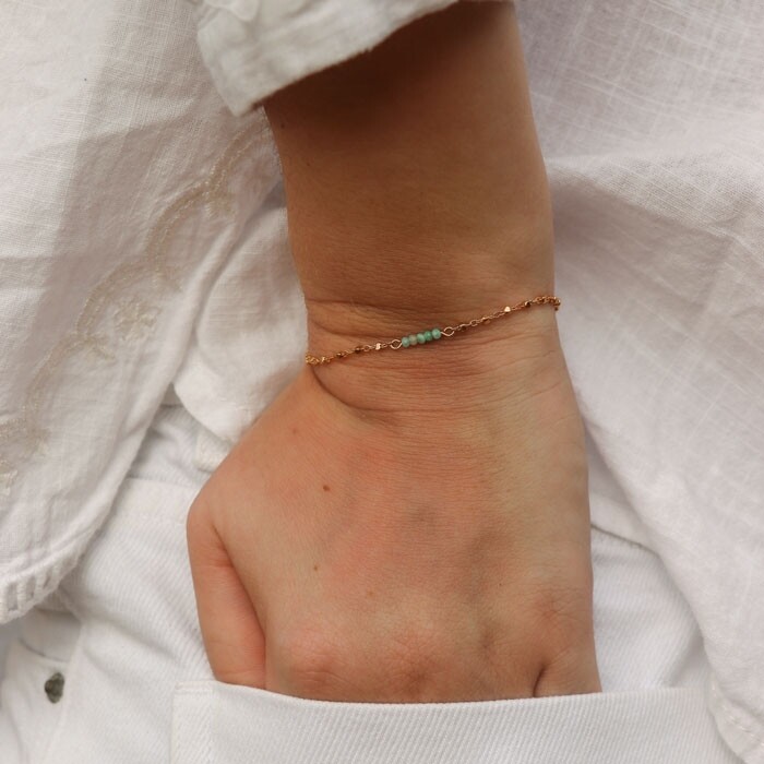 Le bracelet plaqué or Nelia Bleu