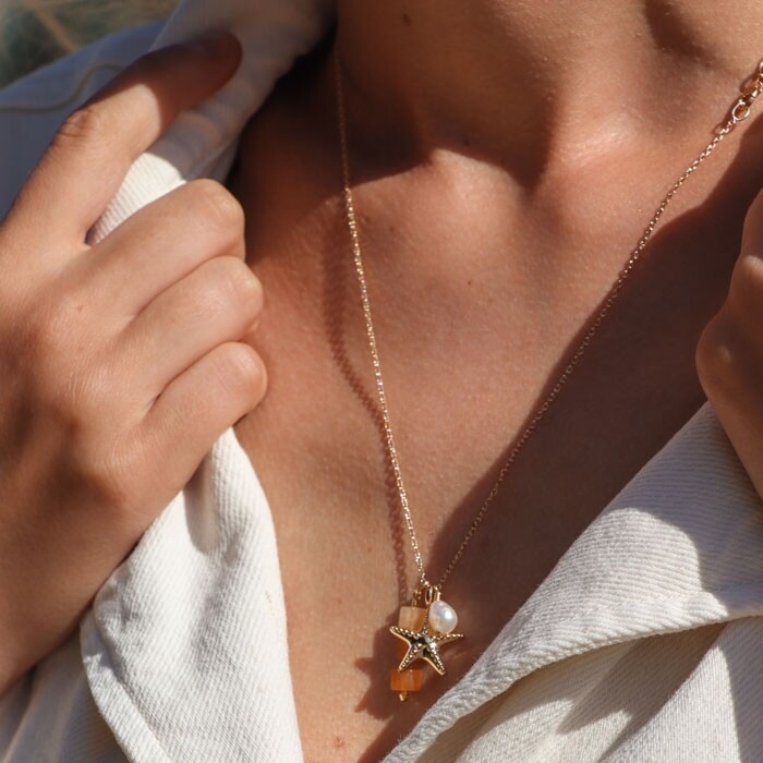 Le collier plaqué or Hestia orange