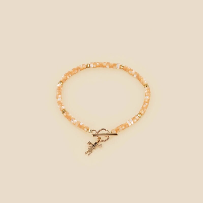 Le bracelet plaqué or Heline orange