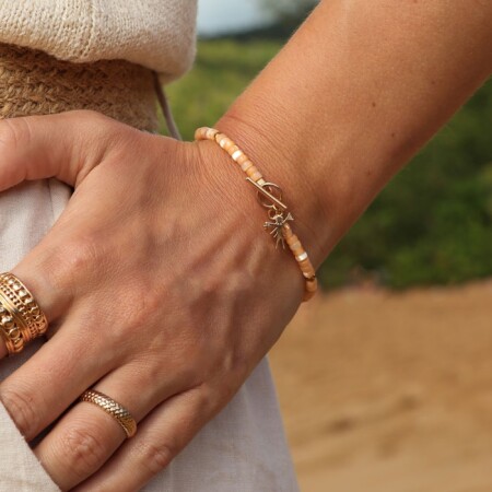 Le bracelet plaqué or Heline orange