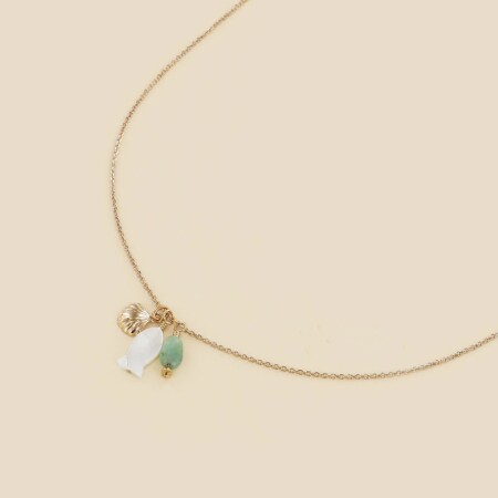 Le collier plaqué or Haidy vert d’eau