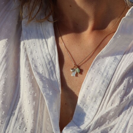 Le collier plaqué or Haidy vert d’eau