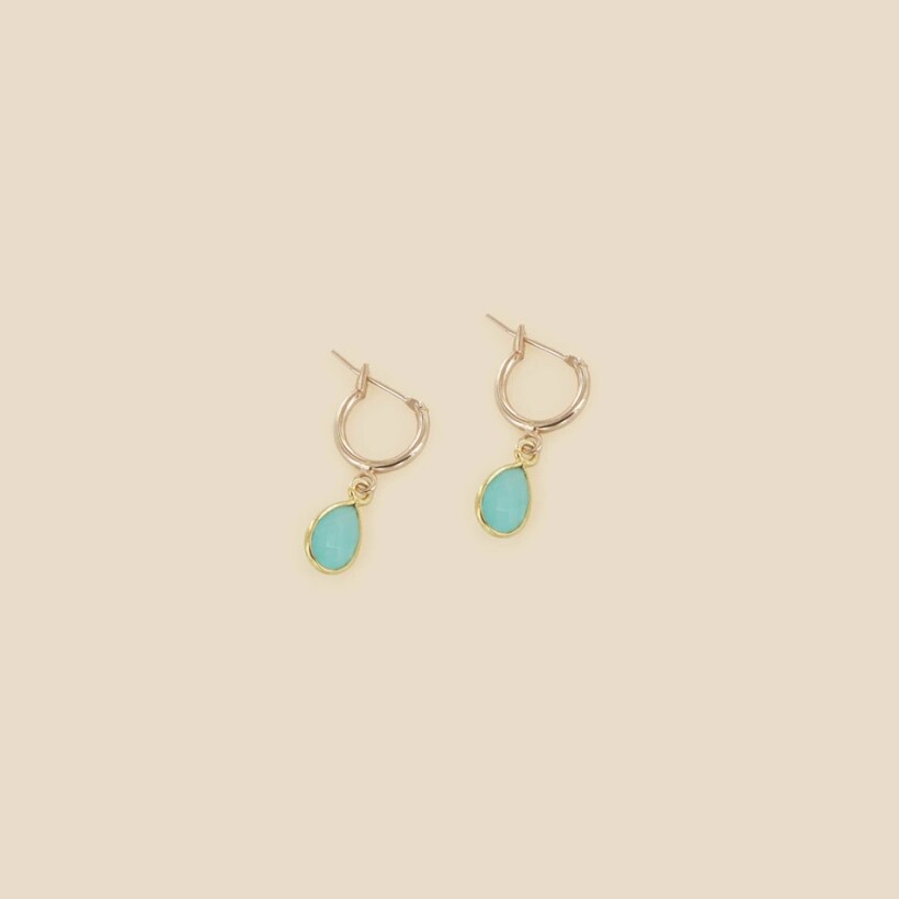 Les boucles d'oreilles plaquées or Hapril Turquoise