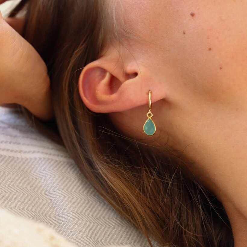 Les boucles d'oreilles plaquées or Hapril Turquoise