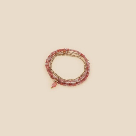 Le bracelet multi-tours Thirza rose - Octobre Rose