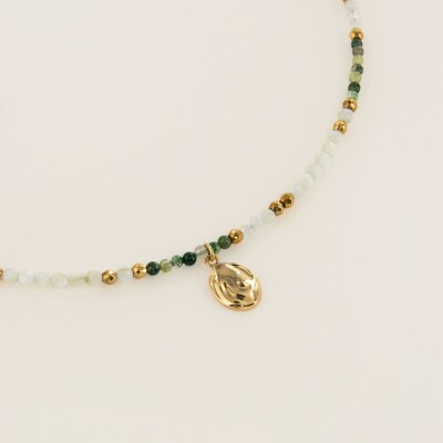 le collier pierres naturelles plume