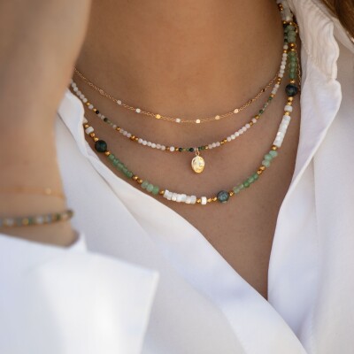 le collier en pierre naturelle verte guillemette