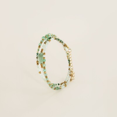le bracelet multitours pierres naturelles verte Tuna