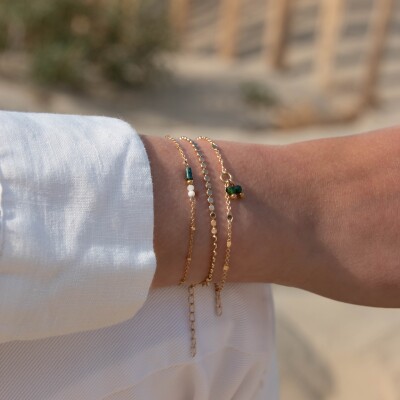 le bracelet fin pierre naturelle Amaré vert