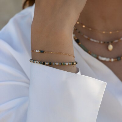 bracelet pierre naturelle vert anouk