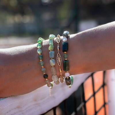 le bracelet pierre naturelle vert Eugenie