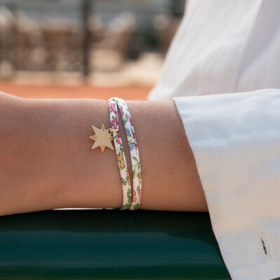 bracelet tissu pendentif lise