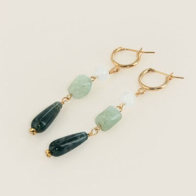 boucle d'oreille longue en pierre naturelle Olga