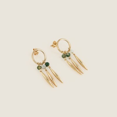 boucle d'oreille bohème pierre naturelle