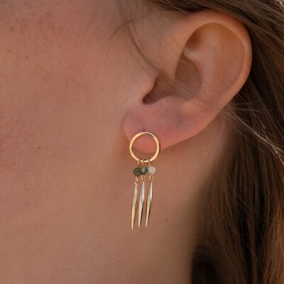 boucle d'oreille bohème pierre naturelle