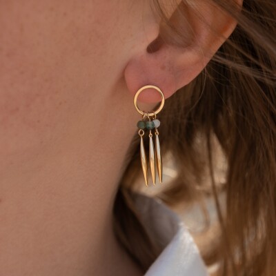 boucle d'oreille bohème pierre naturelle