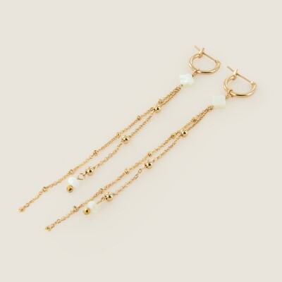 les boucles d'oreilles longue en pierre naturelle Blandine