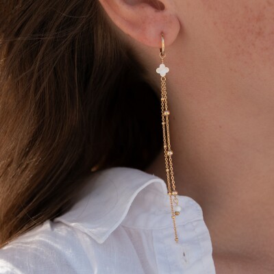 les boucles d'oreilles longue en pierre naturelle Blandine
