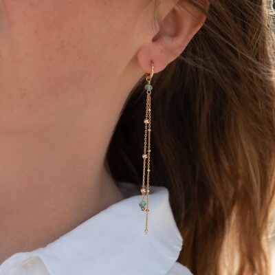 les boucles d'oreilles longue en pierre naturelle Naiade