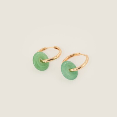 les boucles d'oreilles vert Olym