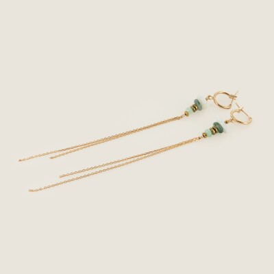 Les longues boucles d'oreilles plaqué or Zélie