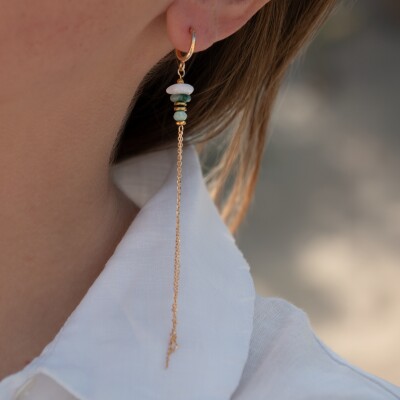 Les longues boucles d'oreilles plaqué or Zélie