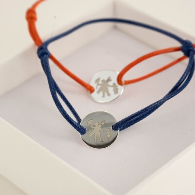 Bracelet homme cordon argent - fête des pères