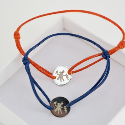 Bracelet homme cordon argent - fête des pères