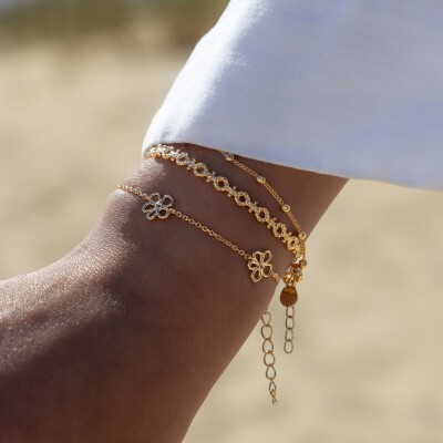 Le bracelet Fleur plaqué or Flore
