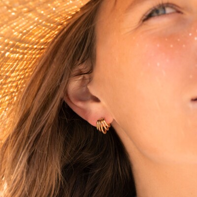 Les boucles d’oreilles plaqué or Lima