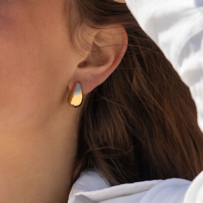 Les boucles d’oreilles plaqué or Ode