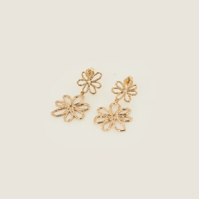 Les boucles d’oreilles fleur en plaqué or Flore