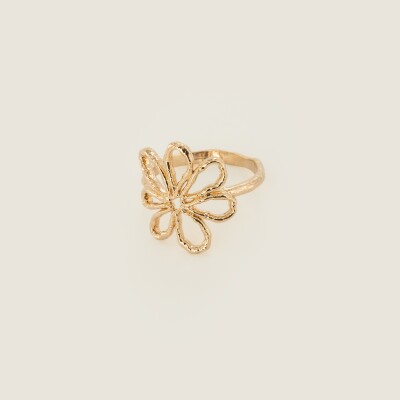 La bague fleur  plaqué or Flore