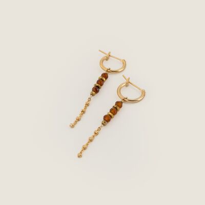 Les boucles d'oreilles Poline brunes