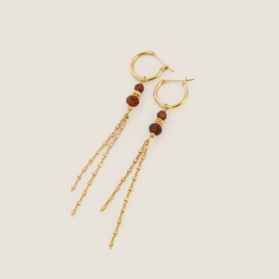 Les boucles d'oreilles Isya brunes
