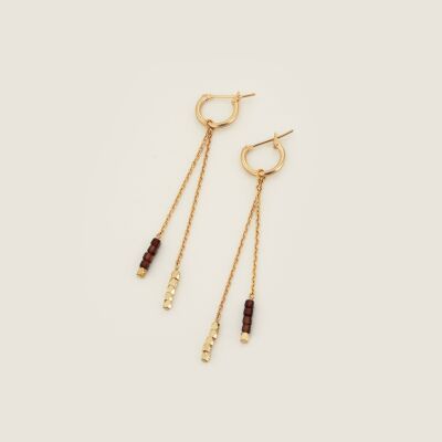 Les boucles d'oreilles Swann brunes